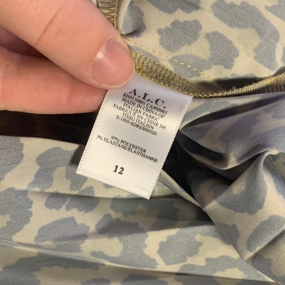 A.L.C. Spotted Leopard Foil Renzo Dress Size 12 - Picture 7 of 7